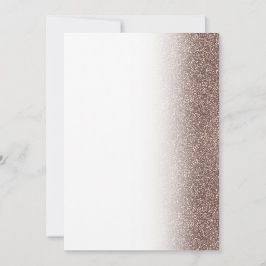 Elegant Bronze Glitter Script Weddenschap Kaart (Achterkant)