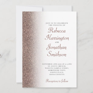Elegant Bronze Glitter Script Weddenschap Kaart