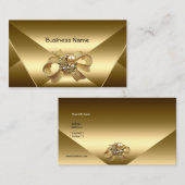 Elegant Bronze Gold Bow Jewel Visitekaartje (Voorkant / Achterkant)