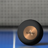 Elegant Bronze Gold Metallic Monogram op persoonli Pingpongbal (Net)