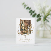 Elegant Bronze Leaves Catholic Wedding Prayer Card Plaatskaartje (Staand voorkant)