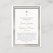 Elegant Bronze Leaves Catholic Wedding Prayer Card Plaatskaartje (Achterkant)