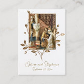 Elegant Bronze Leaves Catholic Wedding Prayer Card Plaatskaartje (Voorkant)