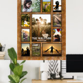 Elegant Bronze Lijst als familiefotocollage Poster (Thuiskantoor)