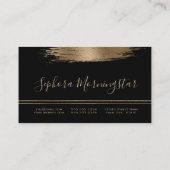 Elegant Bronze Metallic Folie Paint Stroke Visitekaartje (Achterkant)