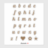 Elegant Bronze Script Letters Alphabet Initialen Sticker (Vel)