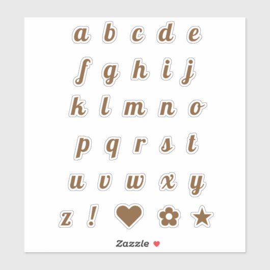 Elegant Bronze Script Letters Alphabet Initialen Sticker (Vel)
