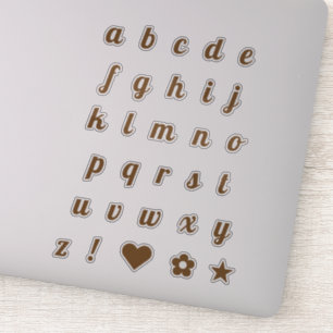 Elegant Bronze Script Letters Alphabet Initialen Sticker