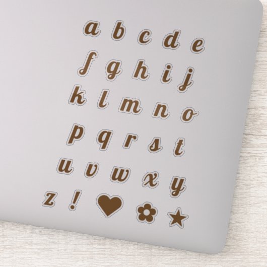 Elegant Bronze Script Letters Alphabet Initialen Sticker (Detail)