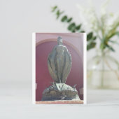 Elegant bronzen beeld van vrouw briefkaart (Staand voorkant)