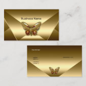 Elegant Bronzen Gouden Vlinder Juweel Visitekaartj Visitekaartje (Voorkant / Achterkant)