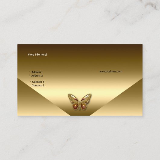 Elegant Bronzen Gouden Vlinder Juweel Visitekaartj Visitekaartje (Achterkant)