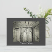 Elegant Brooklyn Bridge NYC Wedding Invite Kaart (Staand voorkant)