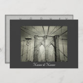 Elegant Brooklyn Bridge NYC Wedding Invite Kaart (Voorkant / Achterkant)