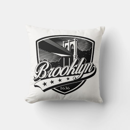 Elegant Brooklyn Shield en Swoosh Design Kussen (Voorkant)