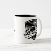 Elegant Brooklyn swoosh logo ontwerp Tweekleurige Koffiemok (Voorkant rechts)