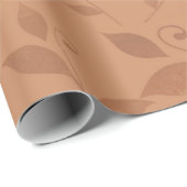 Elegant Brown Abstract herfst leest Patroon Cadeaupapier (Rol Hoek)
