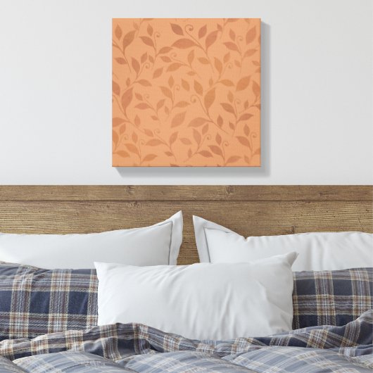 Elegant Brown Abstract herfst leest Patroon Canvas Afdruk (Insitu (Slaapkamer))