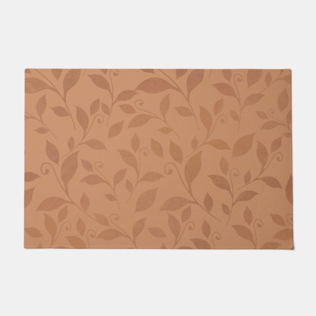 Elegant Brown Abstract herfst leest Patroon Deurmat (Voorkant)