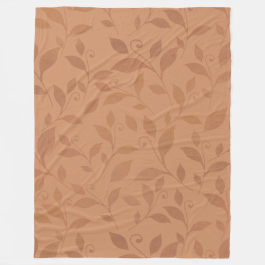 Elegant Brown Abstract herfst leest Patroon Fleece Deken (Voorkant)