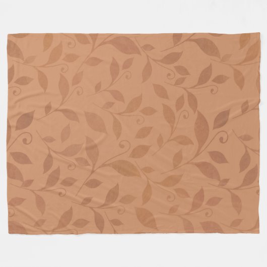 Elegant Brown Abstract herfst leest Patroon Fleece Deken (Voorkant (Horizontaal))