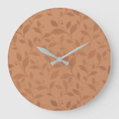 Elegant Brown Abstract herfst leest Patroon Grote Klok (Voorkant)