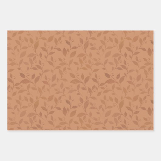 Elegant Brown Abstract herfst leest Patroon Inpakpapier Vel (Voorkant 3)