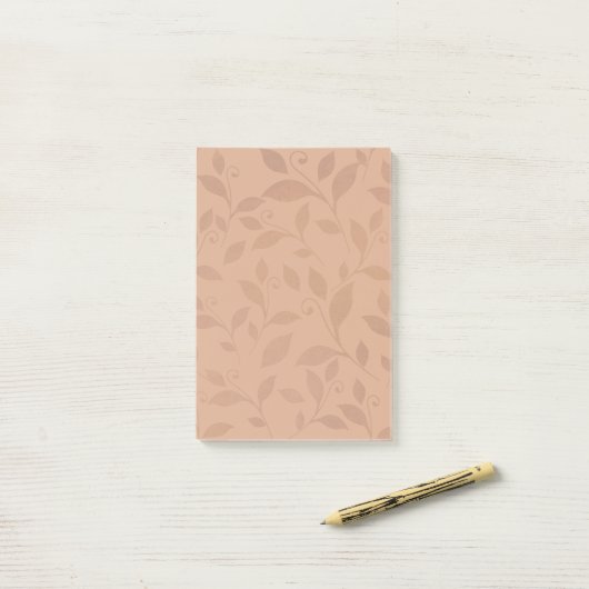 Elegant Brown Abstract herfst leest Patroon Post-it® Notes (Op bureau)