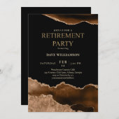 Elegant Brown Agate Gemstone Retirement Party Kaart (Voorkant / Achterkant)