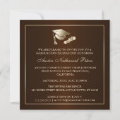 Elegant Brown and Gold Class of 2012 Invitation Kaart (Achterkant)