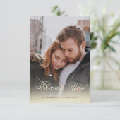 Elegant Brown and Gold Overlay Script Weddenschap Bedankkaart (Staand voorkant)