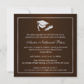 Elegant Brown and Silver Class of 2012 Invitation Kaart (Achterkant)
