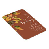Elegant Brown Autumn Foliage Wedding Uitnodiging Magneet (Rechterzijde)