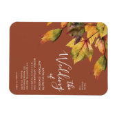 Elegant Brown Autumn Foliage Wedding Uitnodiging Magneet (Horizontaal)