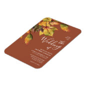 Elegant Brown Autumn Foliage Wedding Uitnodiging Magneet (Linkerzijde)