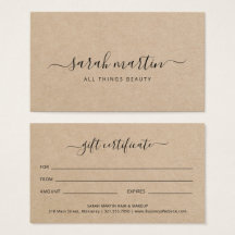Elegant Brown Beauty Salon Gift Certificate