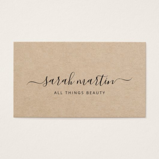 Elegant Brown Beauty Salon Gift Certificate Visitekaartje (Voorkant)