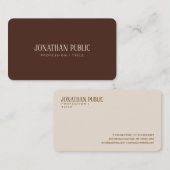Elegant Brown Beige Rounded Corner Luxurious Silk Visitekaartje (Voorkant / Achterkant)