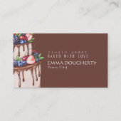 Elegant Brown Berry Chocolate Cake Pastry Chef Visitekaartje (Voorkant)