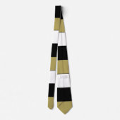 Elegant Brown Black en White Stripes Pattern Strop Stropdas (Achterkant)