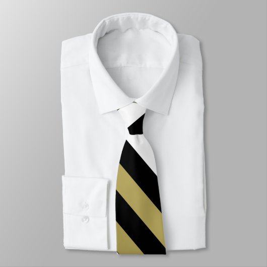 Elegant Brown Black en White Stripes Pattern Strop Stropdas (Gebonden)