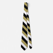 Elegant Brown Black en White Stripes Pattern Strop Stropdas (Voorkant)