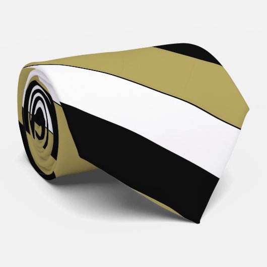 Elegant Brown Black en White Stripes Pattern Strop Stropdas (Opgerold)