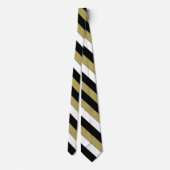 Elegant Brown Black en White Stripes Pattern Strop Stropdas (Achterkant)