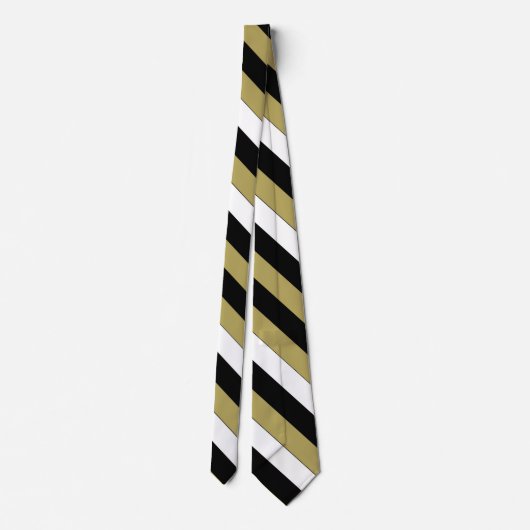 Elegant Brown Black en White Stripes Pattern Strop Stropdas (Achterkant)