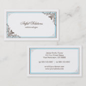  Elegant Brown Blauwgroen Scroll Visitekaartje (Voorkant / Achterkant)