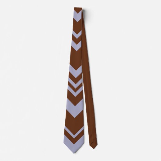 Elegant brown &blue chevron pattern Neck Tie Stropdas (Voorkant)