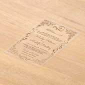 Elegant Brown Border Muslim Wedding Acryl Uitnodigingen (Laagn)