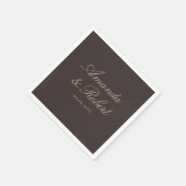 Elegant Brown Calligraphy Wedding Servet (Hoek)