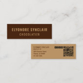 Elegant Brown Chocolatier Social Icon QR Code  Mini Visitekaartje (Voorkant / Achterkant)